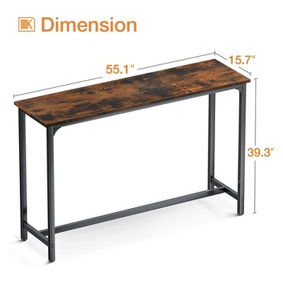 ODK 55" Rustic Brown Wood Bar Height Pub Table