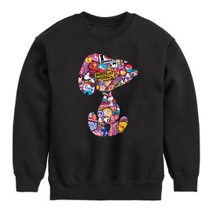 Boys' - Peanuts - Snoopy Silhouette Pattern Graphic Long Sleeve Fleece Sweatshirt - 1 of 4