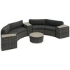 Resenkos 8 Pieces Patio Furniture Set, Outdoor Sectional Furniture, PE Rattan, Mixed-Brown - 2 of 4