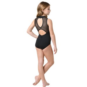 Girl's Leotard by Danz N Motion Quinn 22125C Mockneck Mesh Keyhole Back - 1 of 3