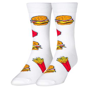 Crazy Socks, Fun Food & Snack Themed Crew Socks for Men, Colorful Assorted Styles
