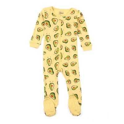 Image of Leveret Footed Cotton Pajamas Avocado 3-6 Month