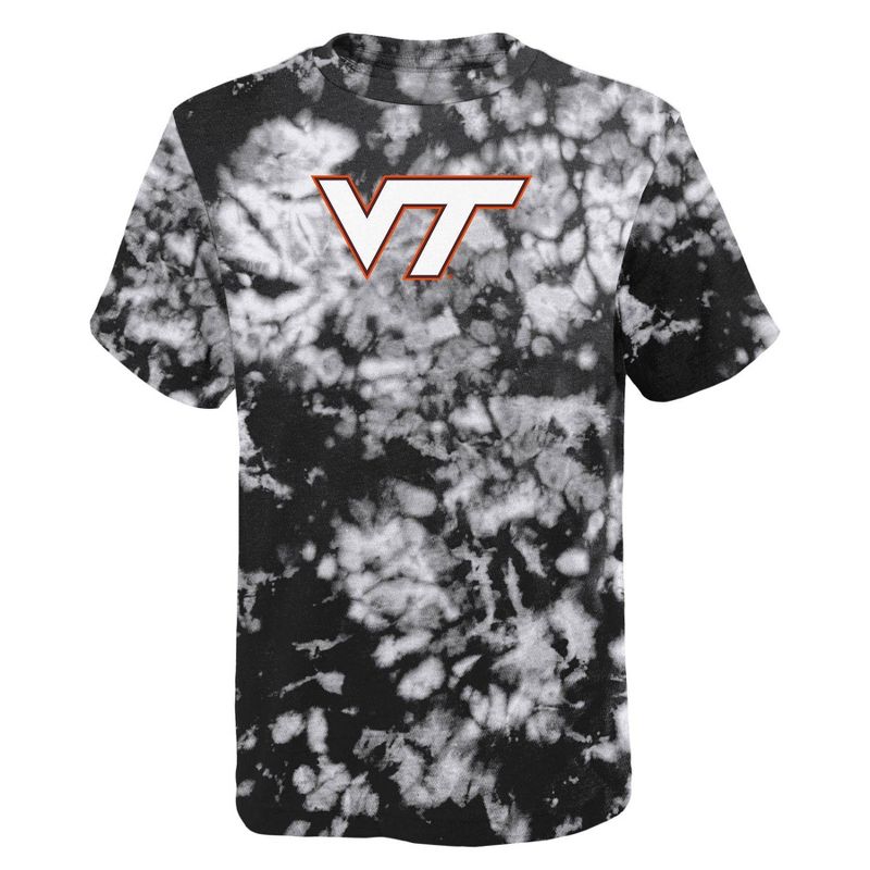 NCAA Virginia Tech Hokies Boys&#39; Black Tie Dye T-Shirt, 1 of 2