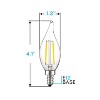 Luxrite 4W Vintage Candelabra LED Bulbs Dimmable, 400 Lumens, 4000K Cool White, 40W Equivalent, Flame Clear Glass, UL Listed, E12 Base 24 Pack - 3 of 4