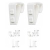 Evideco French Home Goods Over-The-Window Cafe Rod Brackets - Set of 2 - White - 2 of 4