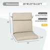 Aoodor Outdoor High Back Dining Chair Cushion Set, Water Proof & Stain Resistant Polyester Fabric Cover with Ties and Zipper, Set of 4 - 4 of 4