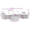 vidaXL 6 Piece Patio Sofa Set with Cushions Brown and Cream Poly Rattan - Without Storage, 6 Items - 4 of 4
