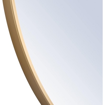 Elegant Brass Finish Round Metal Frame Mirror 24 Inch