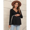 WhizMax Womens Maternity Shirts Long Sleeve Pregnancy Tops Casual V Neck Knit Pregnant Blouses - 3 of 4