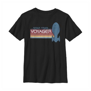Boy's Star Trek: Voyager Retro Rainbow Logo T-Shirt - 1 of 4