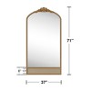 PexFix Classic Carved Arch Wood Frame with Rattan Bottom Wall Mirror - 3 of 4