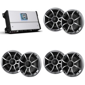 Wet Sounds HTM-6 - HTM Series Amplifier 900 Watt Full-Range Class-D 85x6 Watts RMS @4 OHM With 3 pairs Wet Sounds RECON 6-S Recon Series 6.5" 60-Wa... - 1 of 4