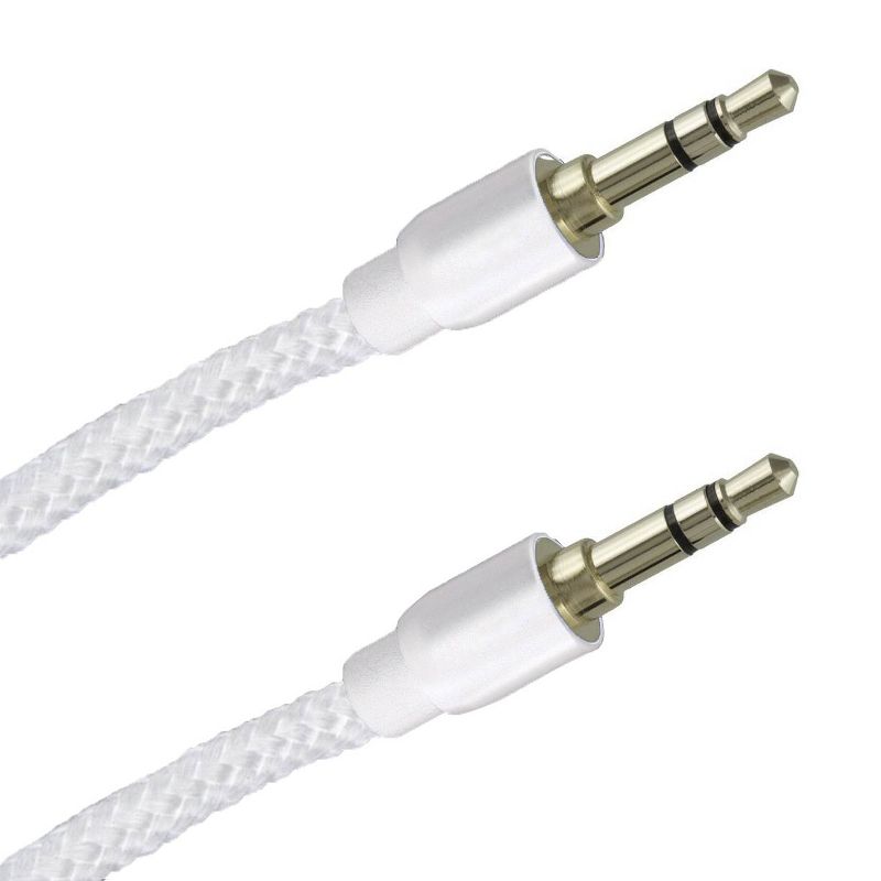 VM Audio 3.5mm Auxiliary Sound Stereo 5-Foot Tablet Smartphone Car Cable, White, 3 of 4