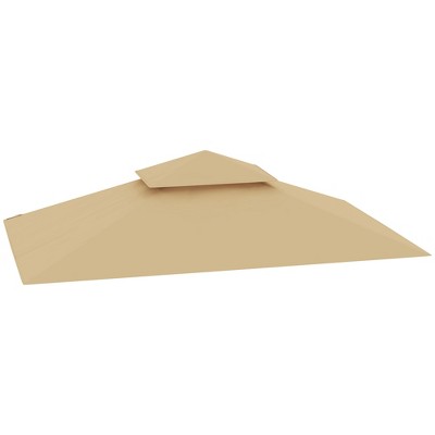 Outsunny Grill Gazebo Canopy Replacement Cover Only, UPF50+ 5' x 8' BBQ Canopy Replacement Cover with Double Tiered Roof
