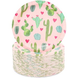 Sparkle and Bash 80-Pack Cinco de Mayo Fiesta Disposable Paper Plates 7" Kid Birthday Party Supplies - 1 of 4