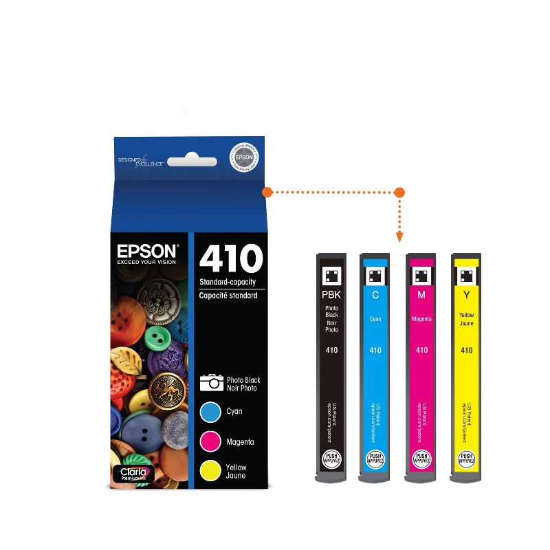 Epson 410 4pk Combo Ink Cartridges - Black/Cyan/Magenta/ Yellow (T410520-CP), 4 of 11