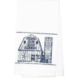 Sawyer Mill Blue Barn Muslin Bleached White Tea Towel 19x28 - 1 of 4