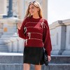Women's Red Chic Bow Knit Sweater - Cupshe - 2 of 4