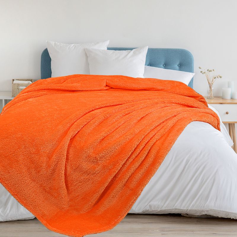 1 Pc Microfiber Fleece Shaggy Lightweight Bed Blankets - PiccoCasa, 4 of 7