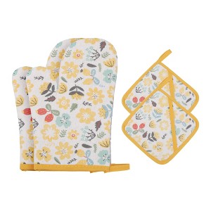 REGALWOVEN Sets 2 Pcs Heat Resistant Kitchen Oven Mitts and Pot Holders for Baking - 1 of 4