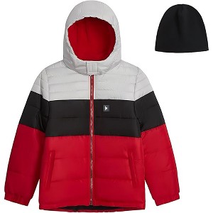 London Fog Boys' Heavyweight Puffer Jacket with Soft-Lined Hood and Fleece Beanie - 1 of 4