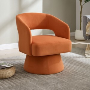 Kumasinova 360° Swivel Barrel Chair,Velvet Modern Accent Chair with Arm,Comfy Reading Chair for Living Room & Bedroom,Reception Room - 1 of 4