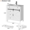 Bathroom Vanity, Vintage Vanity Cabinet with Ceramic Sink, Faucet & Drain - 2 of 4