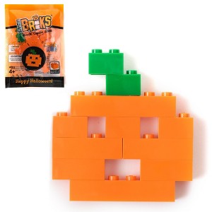 Strictly Briks Toy Building Block, Halloween Pumpkin Bricks, 15 Trick or Treat Goody Bags, 11 Pieces per Pack, For Kids Ages 4+ - 1 of 4