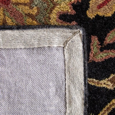 Classic Red and Black Hand-Tufted Wool Area Rug
