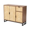 Baxton Studio Josephine Two-Tone Wood and Metal 3 Door Sideboard Walnut Brown/White/Black: Fixed Shelves, Particle Board Frame - 2 of 4