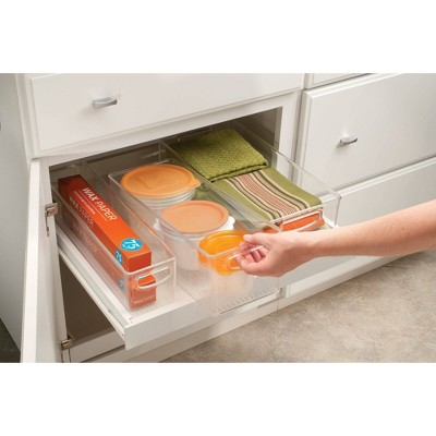 iDESIGN Recycled Plastic Stackable Storage Bin Perfect to Hold Breast Milk Bags Clear: Kitchen Cabinet Organizer, 16"x4"x5" — фото 7