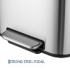 Stainless Steel Trash Can 3.2 Gal/12L with Lid, Step-On Pedal and Inner Bucket, Rectangular Design for Kitchen Office Living Room - 4 of 4
