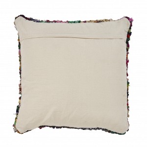 HomeRoots 26" X 26" Red Green Blue Yellow Orange And Pink Natural Striped Zippered Pillow - 1 of 4