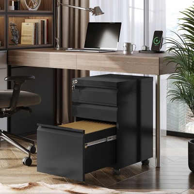 GALAXHERO  3 Drawer Mobile File Cabinet Under Desk Office, Fully Assembled Except Casters