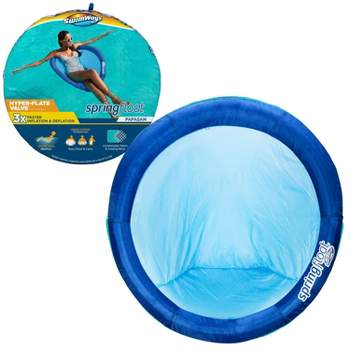 SwimWays Spring Float Papasan Pool Lounger with Hyper-Flate Valve - Blue