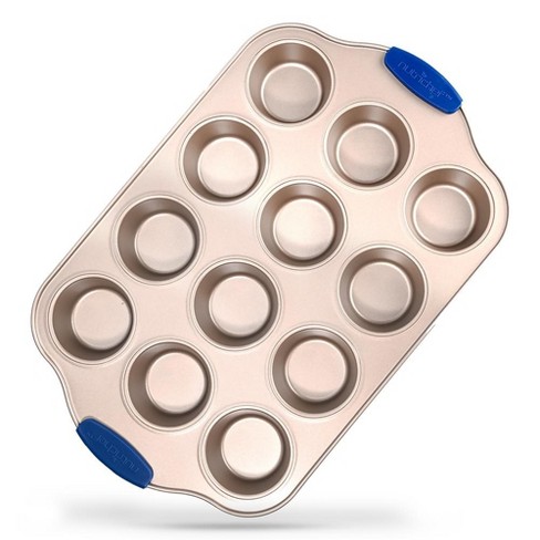 Nutrichef 12 Cup Muffin Pan - Deluxe Nonstick Gold Coating Inside