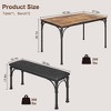 Dining Table with Benches, Dining Room Table Set for 4, Kitchen Table Set with Roman Column - 2 of 4