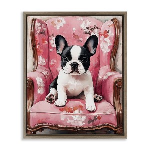 Stupell Industries Sweetest Dog Frenchie Floating Frame Canvas Art - 1 of 4