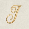 Avanti  Ivory with Gold Script Monogram Fingertip Towel Letter   I - 2 of 3