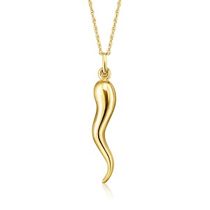 Ross-Simons 14kt Yellow Gold Italian Horn Pendant Necklace - 1 of 4