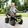 Qaba 12V Kids ATV, Battery Powered 4 Wheeler Quad w/ Spring Suspension Wheels, Rear Storage Basket, Lights, Music, Green - 2 of 4