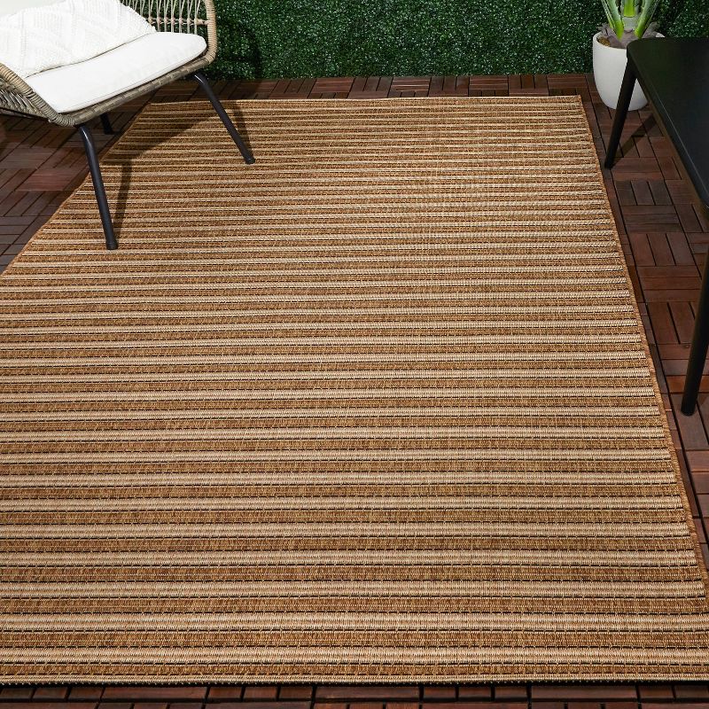 Two-Tone Stripe Outdoor Rug Black - Threshold™, 2 of 6