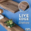 Pipe Decor 24” Trail Brown Live Edge Wood Shelf with L-Shaped Pipe Brackets (2-Pack) - 3 of 4