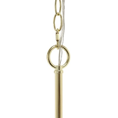 Elegant Gold Brass 5-Light Chandelier with Clear Glass Shades