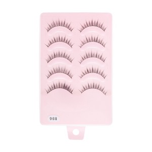 Unique Bargains Natural False Eyelashes B96 Black 5 Pair - 1 of 4