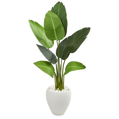 Nearly Natural 4-ft Travelers Artificial Palm Tree in Oval Planter