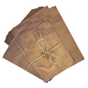 Unique Bargains Vintage Texture Paper DIY Design Wedding Card Envelopes 10 Set - 1 of 4