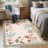 Botanical Machine Washable Stain Resistant Area Rug for Bebroom Soft Low Pile Floral Farmhouse Non Slip Foldable Rug for Bedroom Living Room Kitchen - 3 of 4
