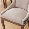 PAGED Modern Style Dining Chairs Set of 2 Upholstered Living Room Chairs with Wood legs and Bronze Nail Head for Living Room - 3 of 4
