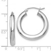 Black Bow Jewelry 4mm x 25mm 14k White Gold Classic Round Hoop Earrings - 4 of 4
